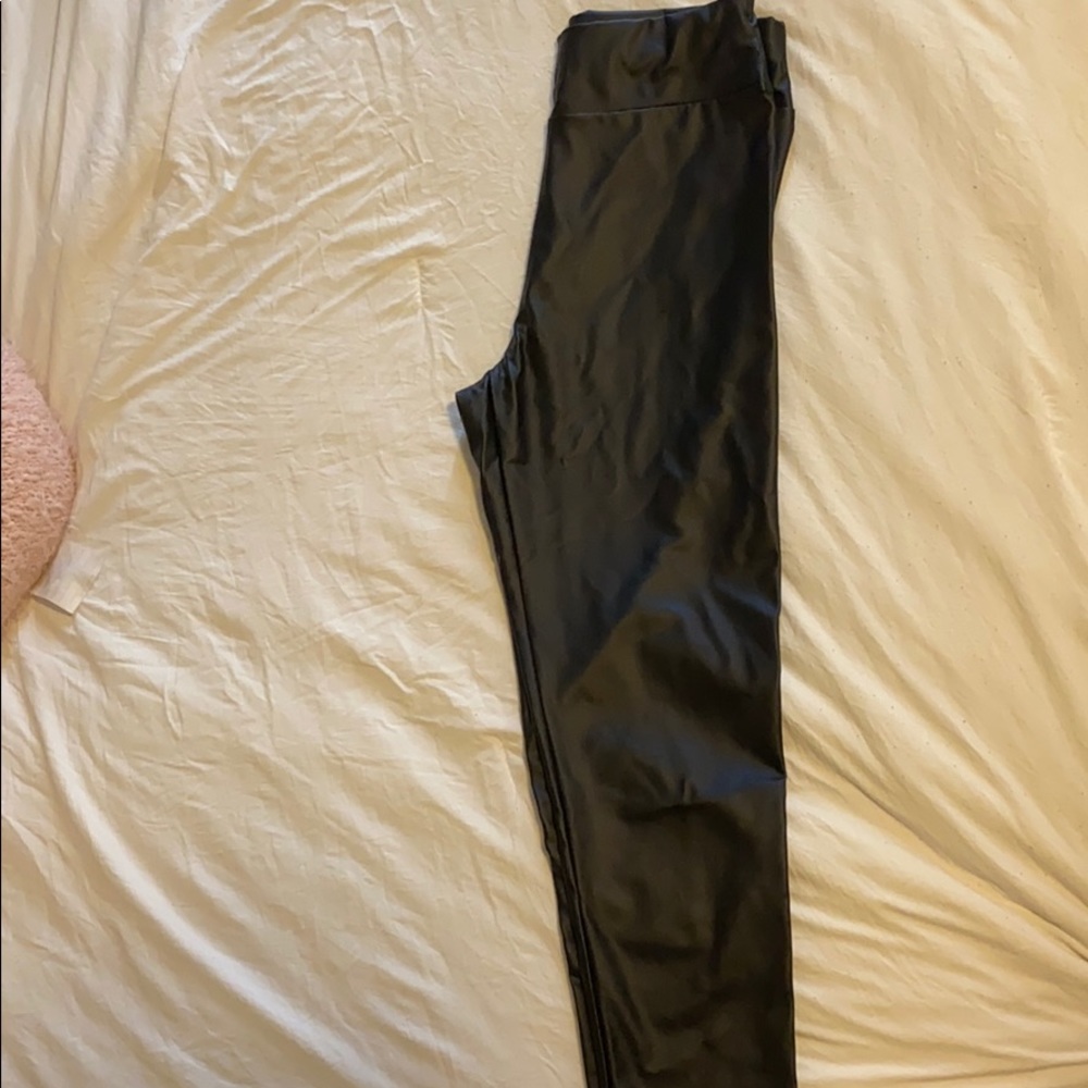 Shein black leather leggings
